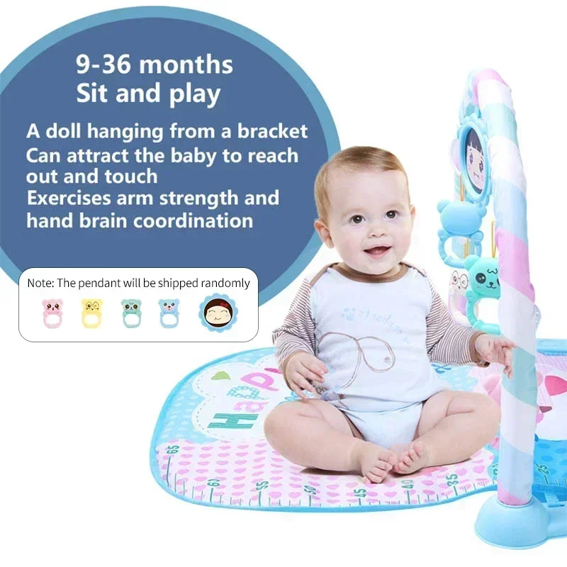 Baby toys Pedal Piano Toy Music Fitness Rack Newborn Fitness Equipment Game Mat Prone Time Activity Gymnastics Mat 0-1 Years Old