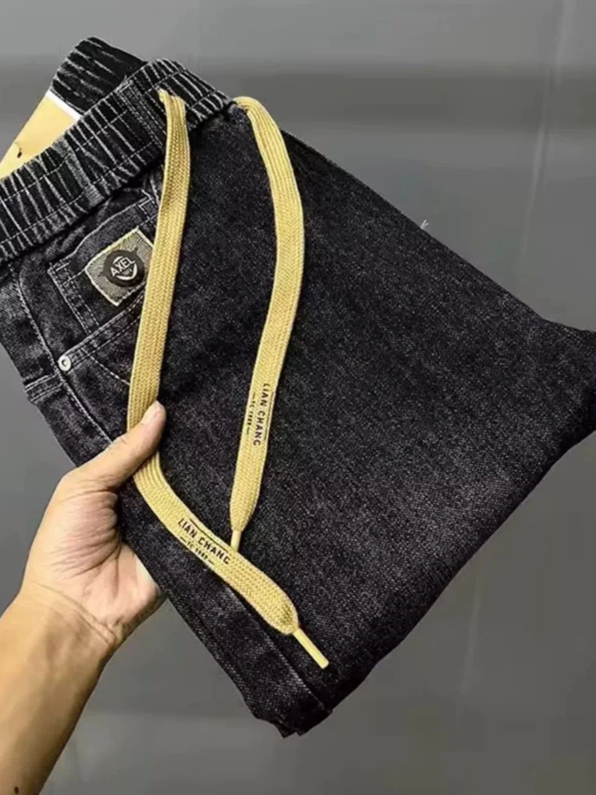Bla Elastic Waist Loose Fit Men's Jeans Trendy Brand Stretchy Casual Harem Long Pants Autumn Winter New Sle Cotton Stretc...