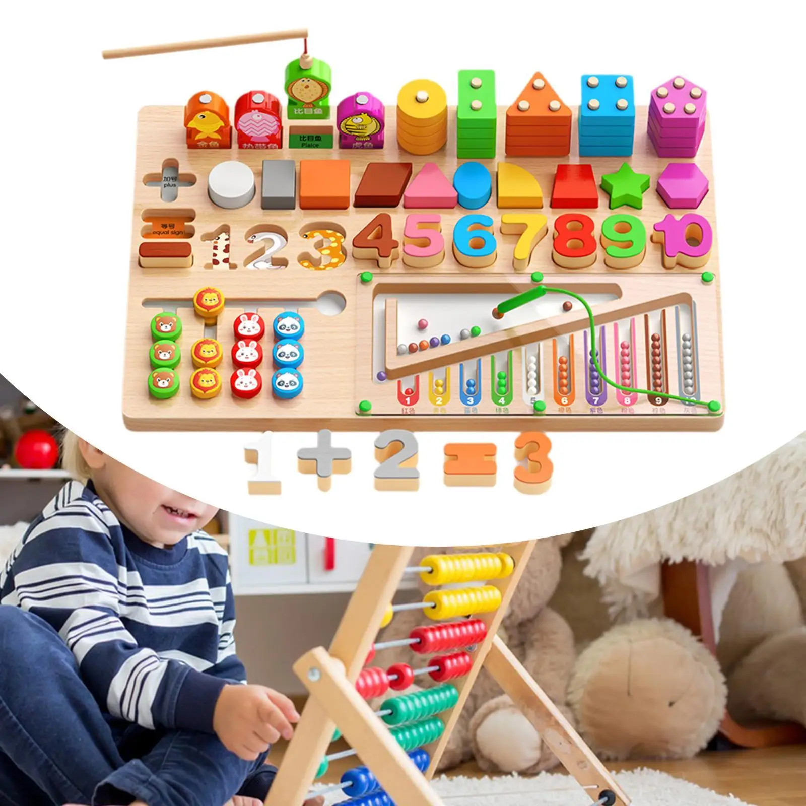 Holz-Montessori-Nummerntafel, Feinmotorik, sensorisches Spielzeug, Holzpuzzle, Sortierspielzeug für Kinder ab 3, 4, 5 Jahren, Geschenk für Vorschulkinder
