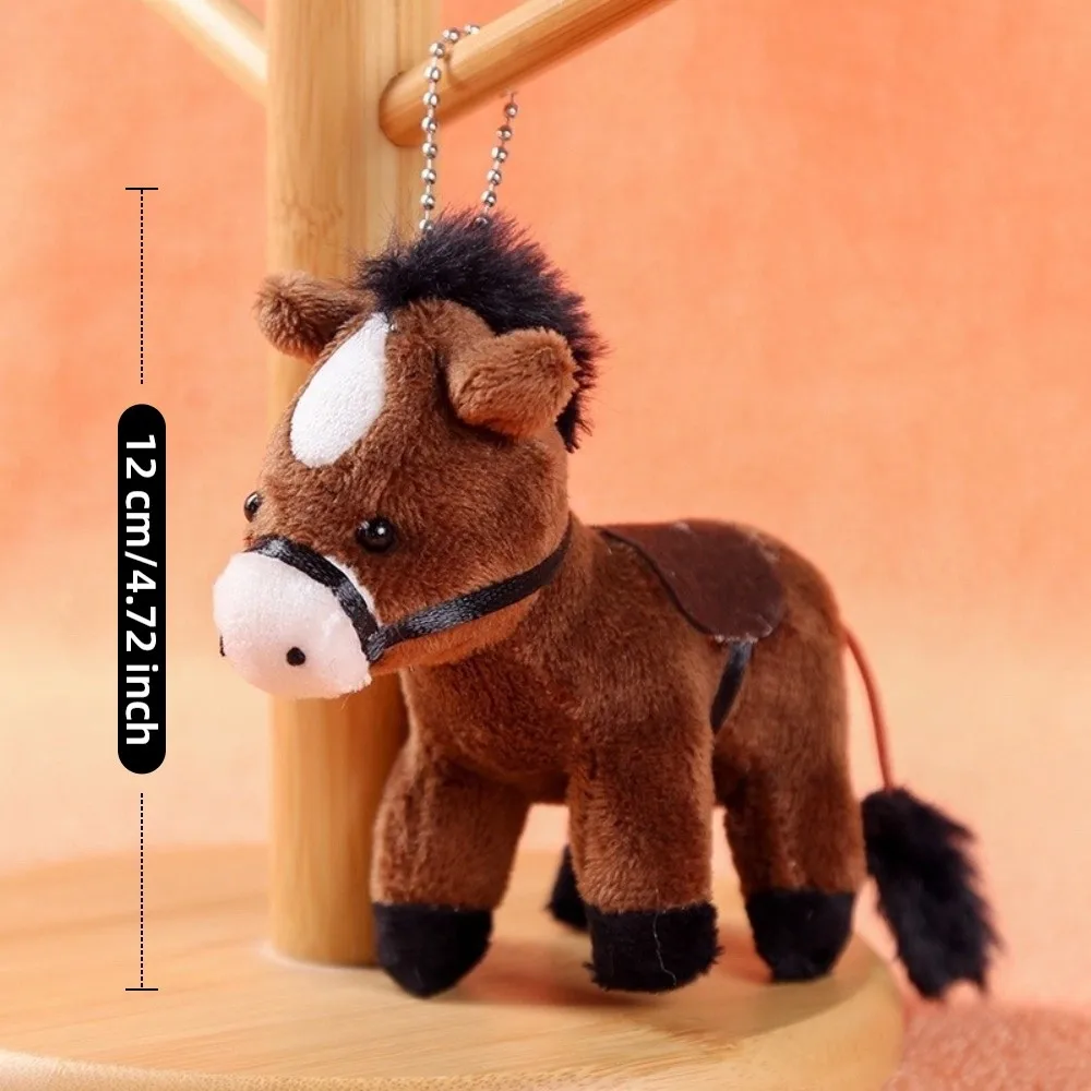Simpatico animale di peluche cavallo bambola di peluche capelli lunghi morbido ciondolo pony 12 cm portachiavi pony dai capelli lunghi regalo