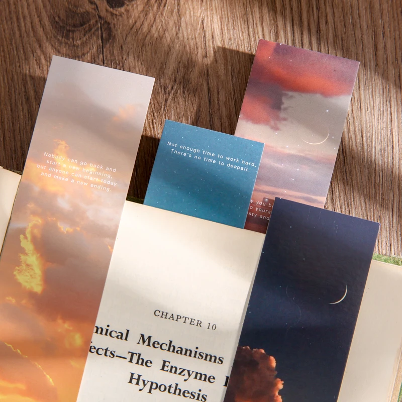 30 ورقة لكل صندوق إشارات مرجعية ذات طابع ذو مناظر طبيعية خلابة، علامات قراءة مجلة يمكنك صنعها بنفسك، مادة زخرفية متوافقة تمامًا، رسالة هدية