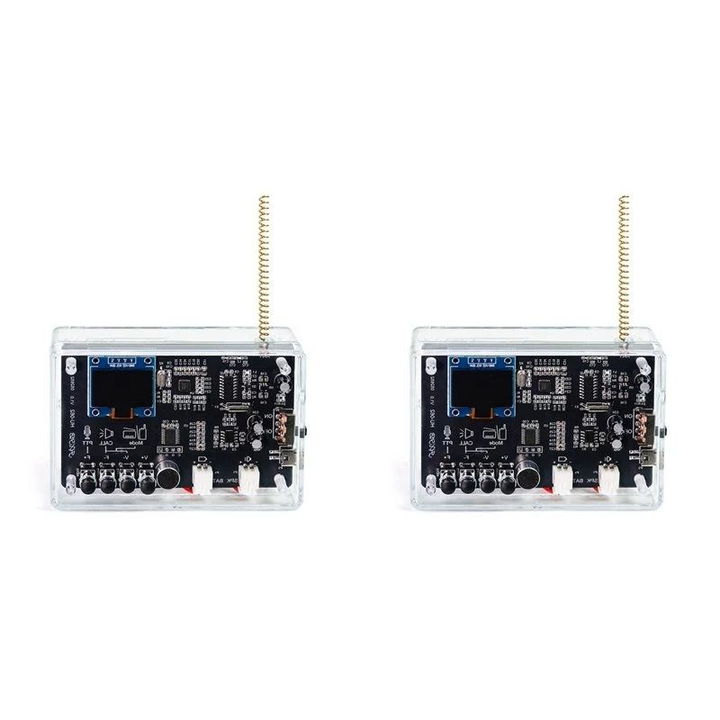 Y45A-2X DIY Walkie-Talkie FM Radio Electronic Kit 409.85Mhz Adjustable Frequency 87-108Mhz OLED Display DIY Soldering Kit