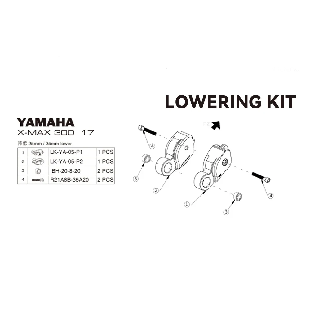 New Motorcycle Accessories Rear Shock Lowering Kit Body Lowered Reduce 30mm For Yamaha X-MAX 300 X-MAX300 XMAX 300 Xmax300