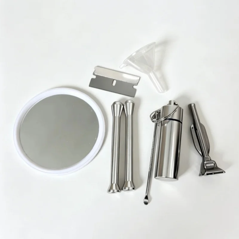 （9pcs）Portable kit para fumar set -Storage Tank，pipa，Spoon with Key Chain，Zipper Bag，Funnel - view 2