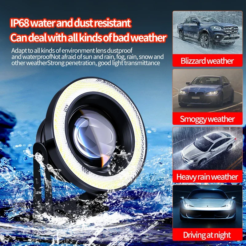 Dynamic LE Eye Car Dynamic HeadLamps Angel Eyes lamp Waterproof Headlight 82 Modes Devil Eyes Retrofit Kit For Car Motorcycle.