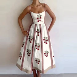 Women Summer Fashion Sexy Style Suspender Long Dress Backless A-Line Elegant Party Vacation Dresses New High Waist Evening Dress