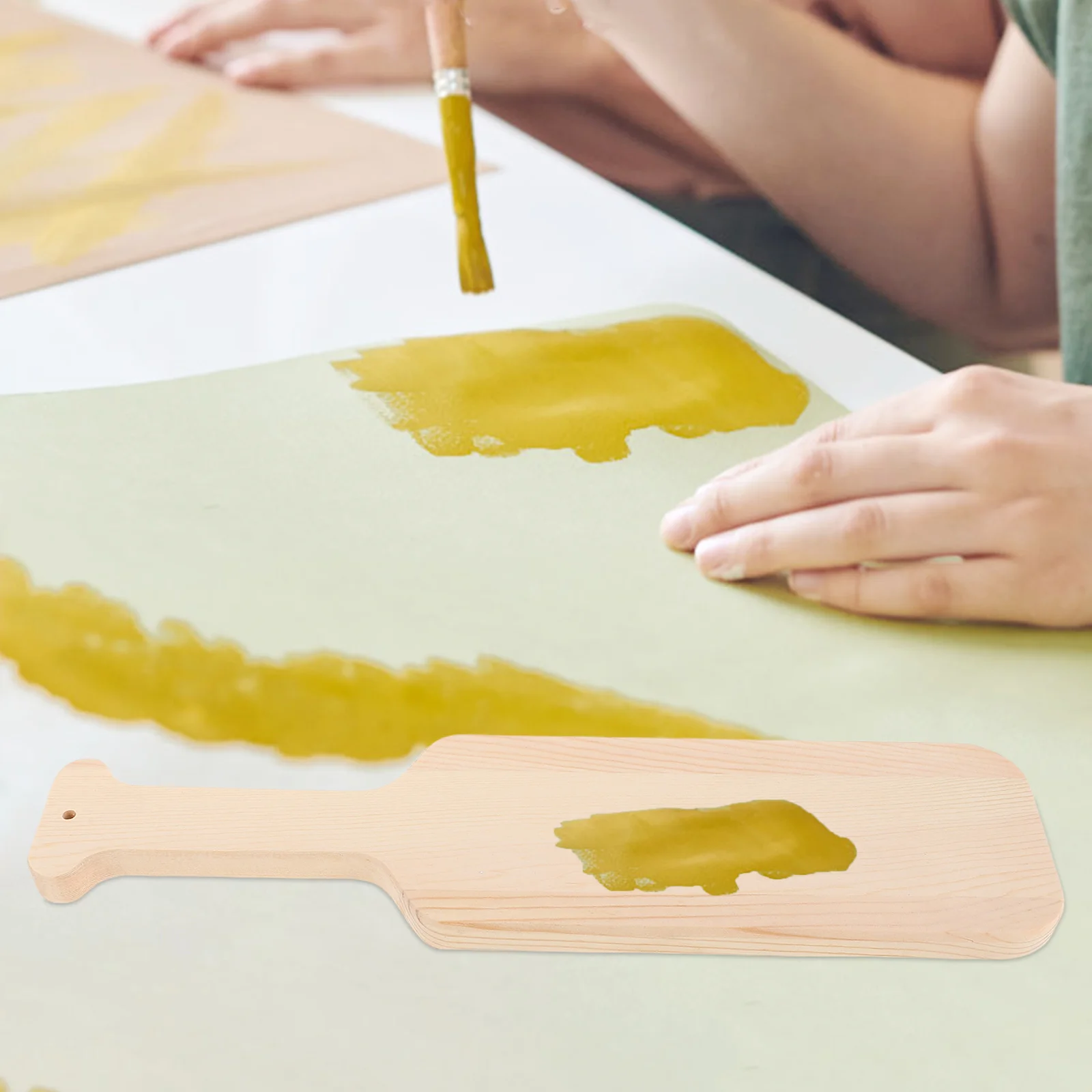 

2Pcs Fraternity Greek Paddles Unpainted Natural Grain Unfinished Wood Boards DIY Decorating Paddle for University Student Clubs