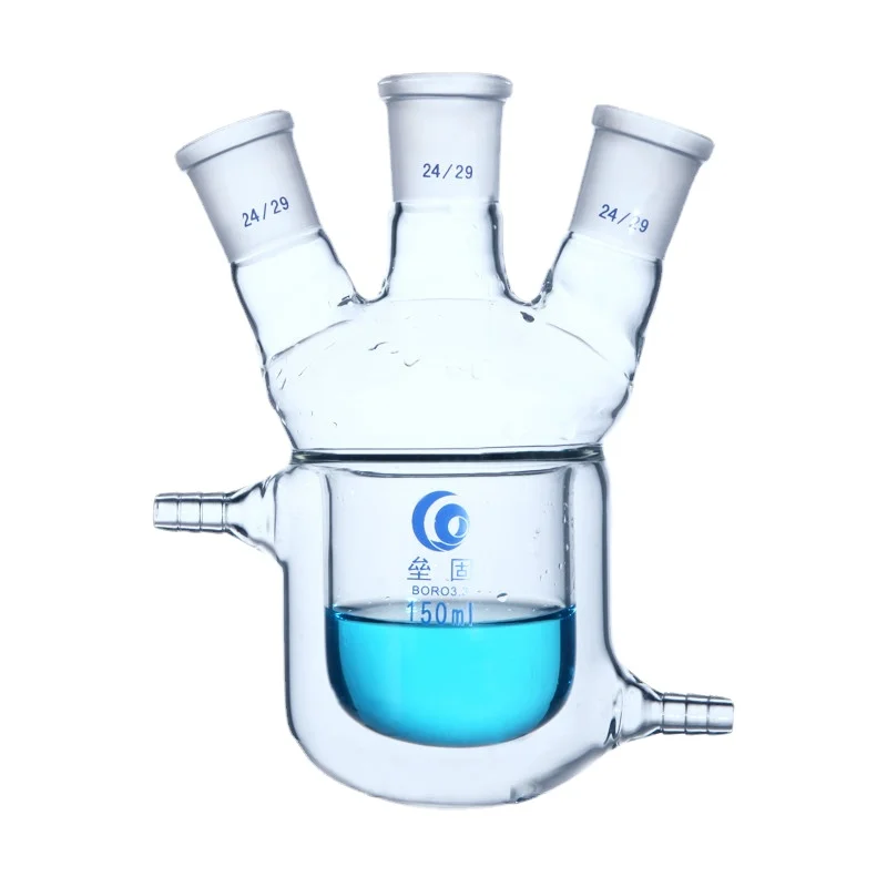 Frasco de reacción revestido de vidrio, Reactor de doble capa, 1 piezas, 50ml, 100ml, 150ml, 250ml, 500ml, 1000ml