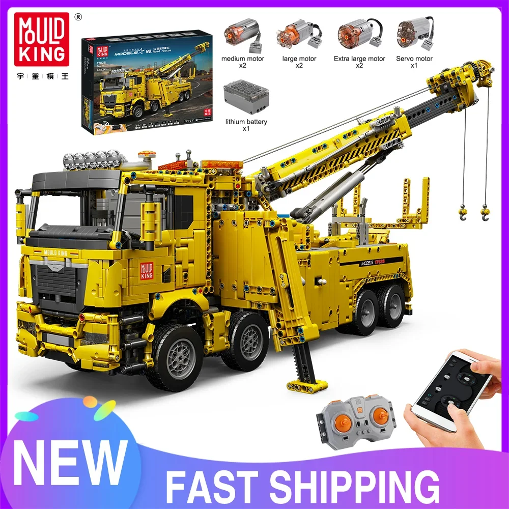 MOULD KING MOLD KING 17028, technisches Auto, Spielzeug, APP und RC, motorisierter Feuerrettungswagen, Modell, Montage, Baustein, Ziegel, Kinder, Weihnachtsgeschenk 7