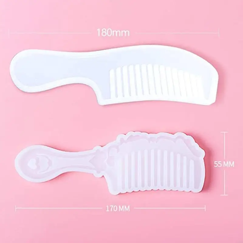 195C 2 Shapes Comb 3D Transparent Epoxy Resin DIY Mold for DIY Comb Casting Silicone Mold Art Craft Making Handmade Comb Gift
