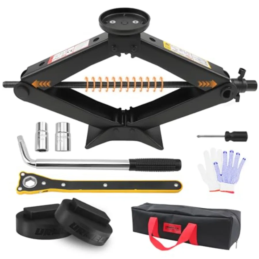 

3-Ton Scissor Jack Kit for BMW and MINI with Rubber Jack Pads Car Spare Tire Repair Tool Kit for BMW with Scissor Jack Tire Cha