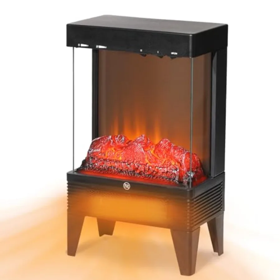 

21 Electric Fireplace Heater Freestanding Indoor Electric Fireplace Stove with Realistic Flame Effect Adjustable Brightness and