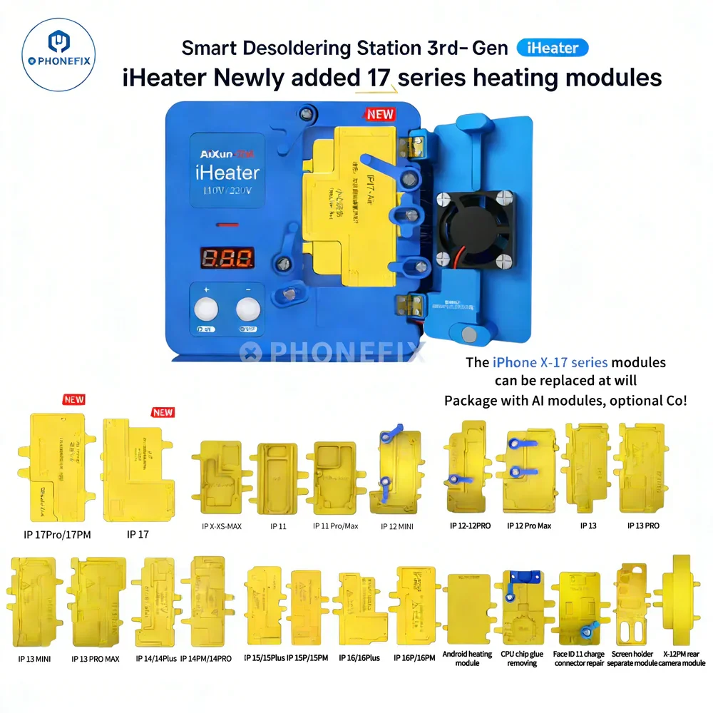 JCID Aixun iHeater 3rd-Gen Smart Desolodering Station for iPhone X-17 Pro Max Motherboard Chip Face ID Camera Screen Repair Tool