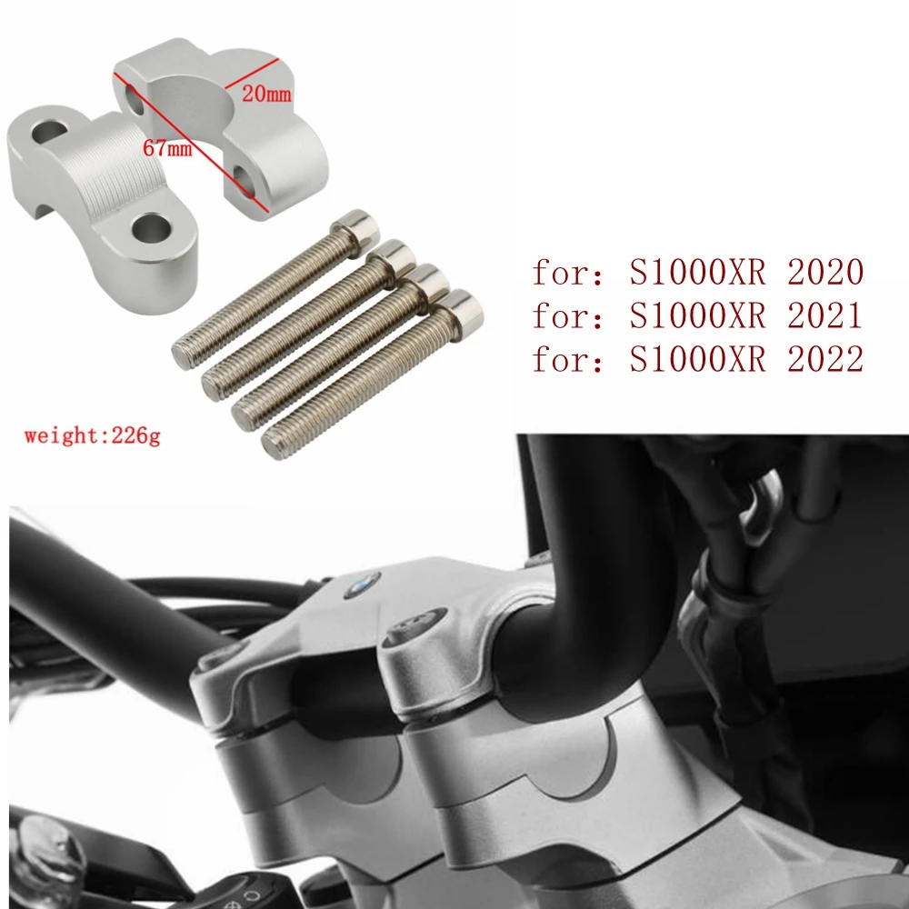 

1Pair Motorcycle Handle Bar Clamp Extend Handlebar Mount Riser Aluminium Handlebar Adapter Accessories for BMW S1000XR 2020 2021