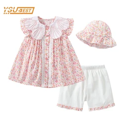 Summer Kids Baby Girls Sleeveless Printing T-Shirt  + Shorts Clothing Sets 0-3Yrs Kids Baby Girl Suit Children's Clothes