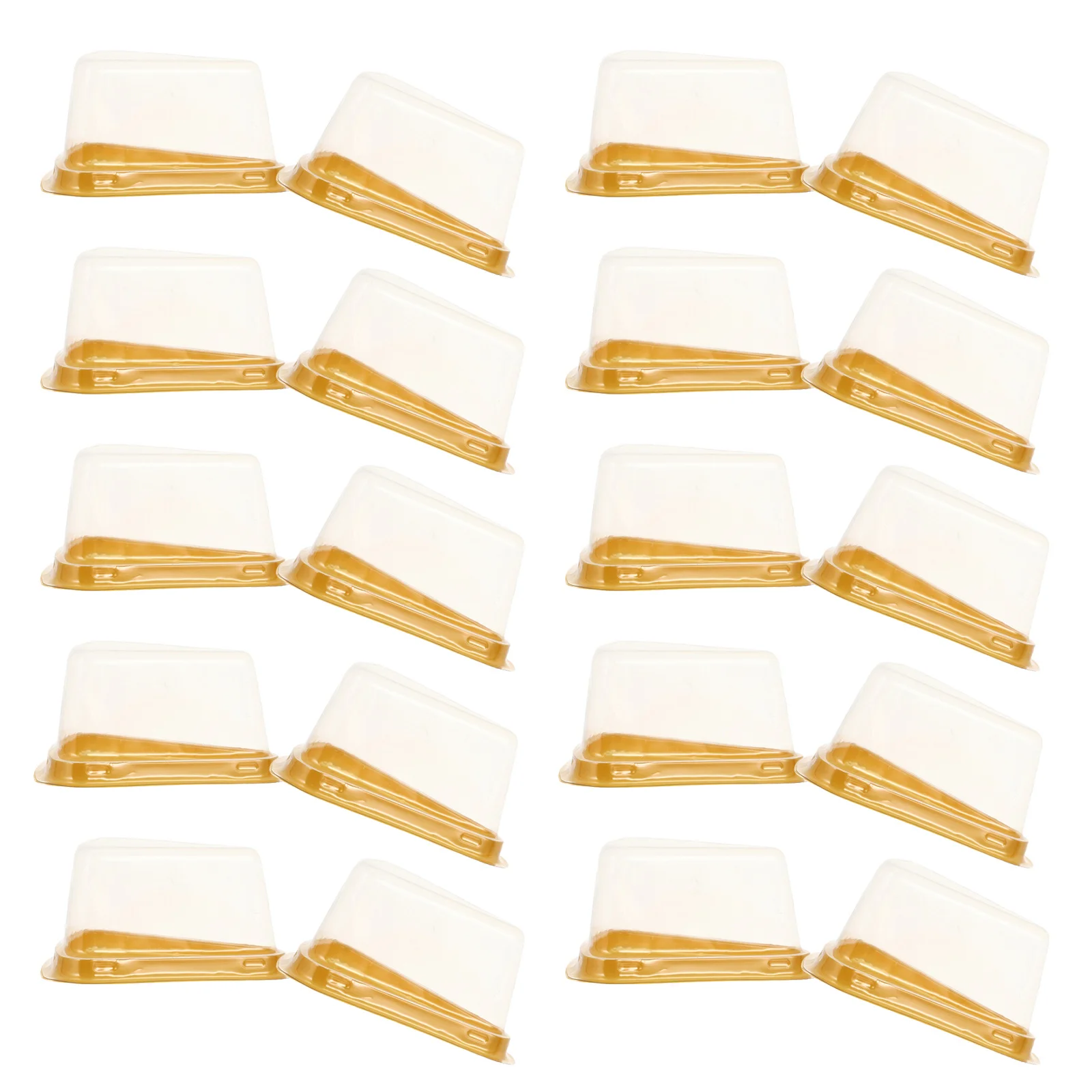 

100pcs Triangle Cake Box Food Grade Pet Transparent Lid Non-Slip Base Cupcake Carrier Cheesecake Container Dessert Packing Box