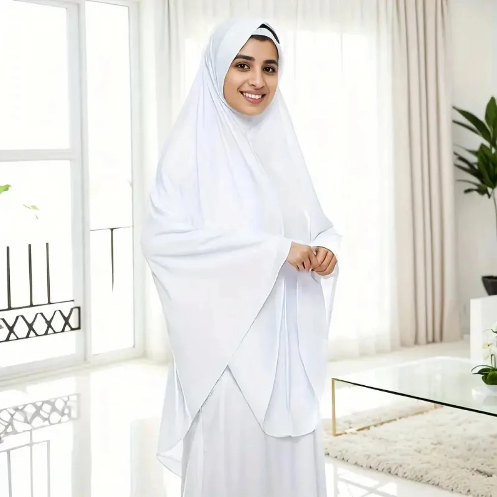 Nový dámská celistvý barva muslimové hidžáb khimar elegantní hubený prodyšné led přehoz čepice větruodolná turban opalovací krém pončo dámy