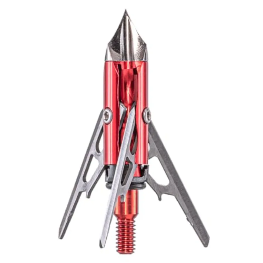 

3-Blade Chisel Tip SC Mechanical Broadheads 100 Grain Steel Shock Collar USA 3-Pack