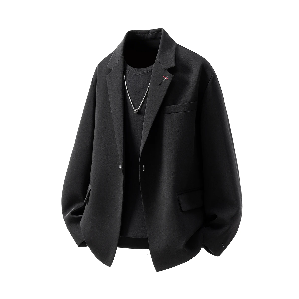 

Мужская повседневная куртка-жакет на весну 2026 года, новая, с простой вышивкой и металлической пряжкой, больших размеров, комфортная, модная, M-5XL