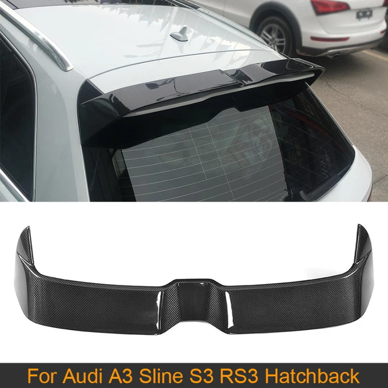 Carbon Fiber Rear Roof Wing Spoiler For Audi A3 Sline S3 RS3 8V Hatchback 4 Door 2014-2018 Non 2 Door Rear Roof Spoiler Boot Lip