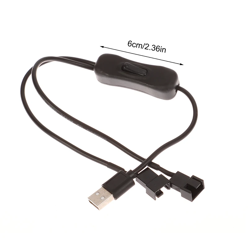 1Pc 1 سے 2 4 پن USB کیبل 12V سے 5V کمپیوٹر کیس فین پاور سپلائی فین پاور سوئچ اڈاپٹر کیبل آن آف سوئچ کے ساتھ