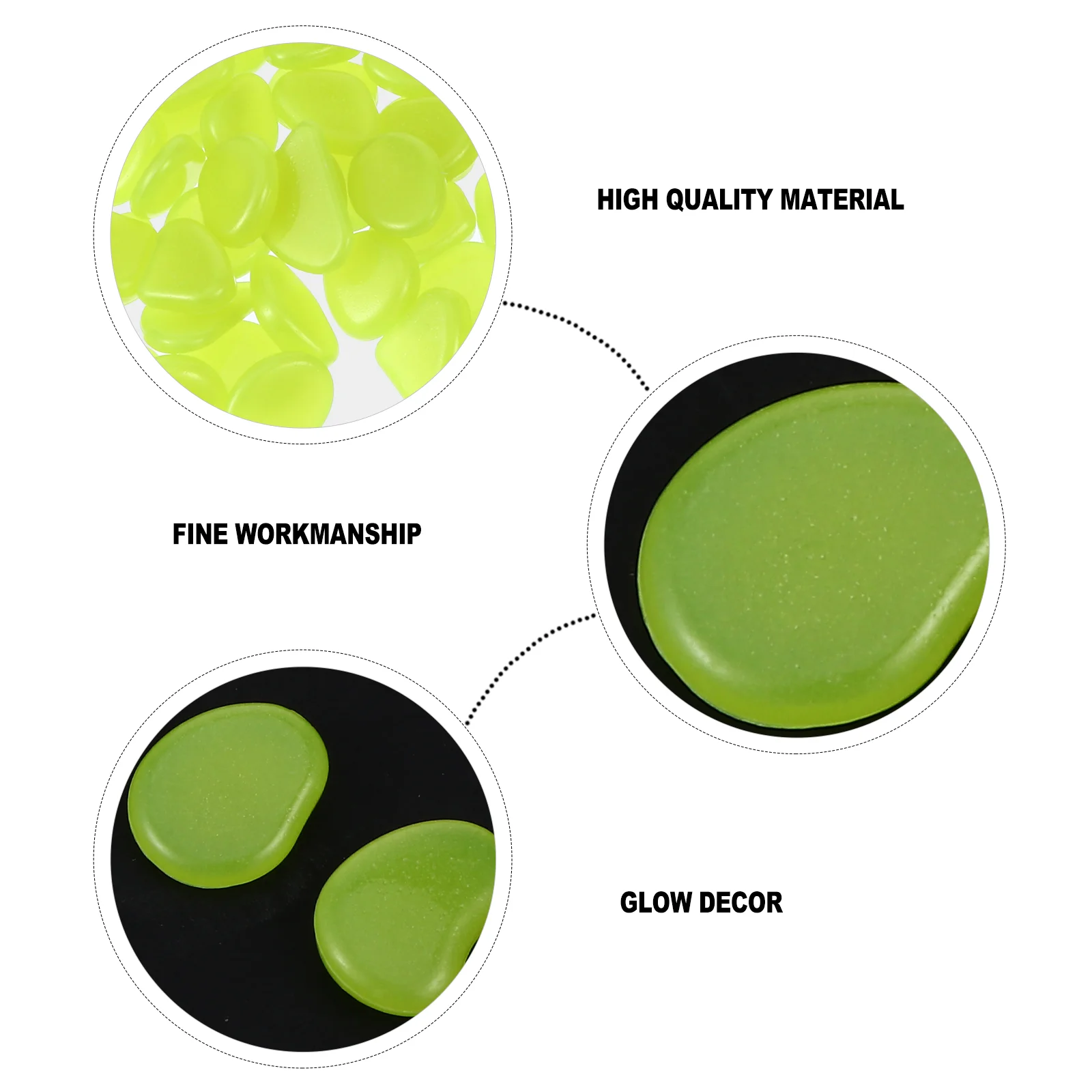 100 Pcs Stone Night Glow Pebbles Fish Tank Aquarium Rocks Polystyrene Resin Garden Pathway Decor Landscape Stones