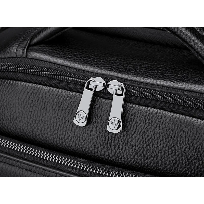 Mochila De Cuero genuino para hombre, bolsa de ordenador de gran capacidad, mochila multifuncional de moda, bolsa de viaje para viajes y ocio