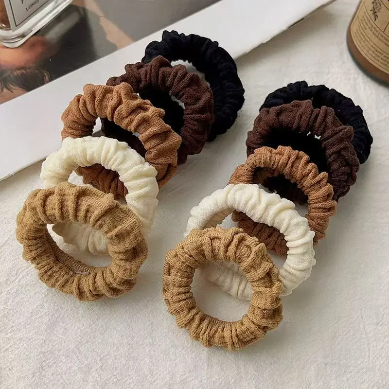 

Wrinkled Towel Elastic Ring Without Seam Hair Ring For Women Tied High Ponytail Bun Scalp Band Hair Accessories For Women