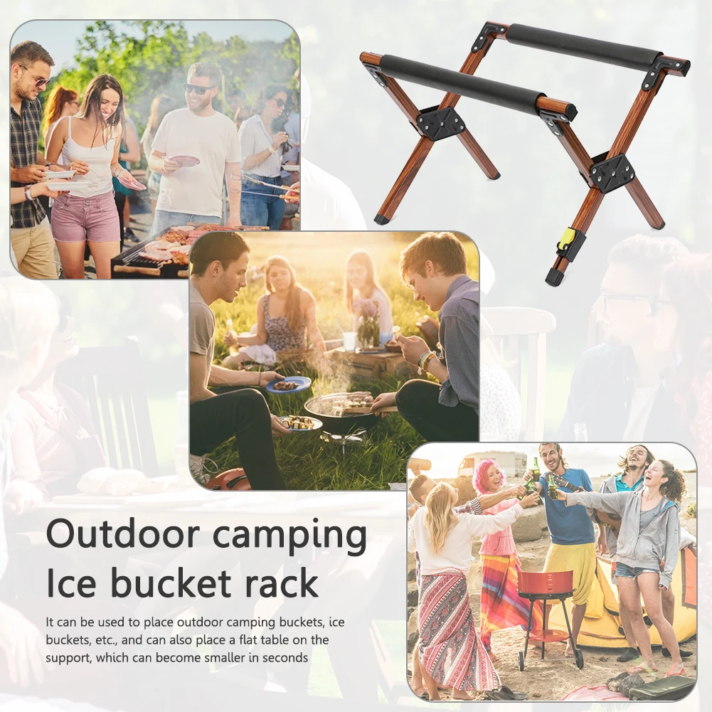 Portable Camping Folding Cooler Stand Aluminum Alloy for Camping Hiking BBQ Picnic Ice Box Holder Support Rack