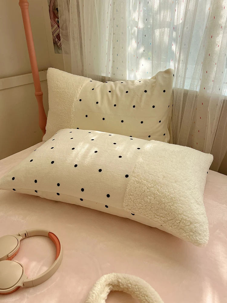 

Thiened Warm Milk Velvet Lamb Velvet Bedding Cover Quilt Duvet Bed eet Bed Canopy Four-Piece Tee-Piece Set Winter Use