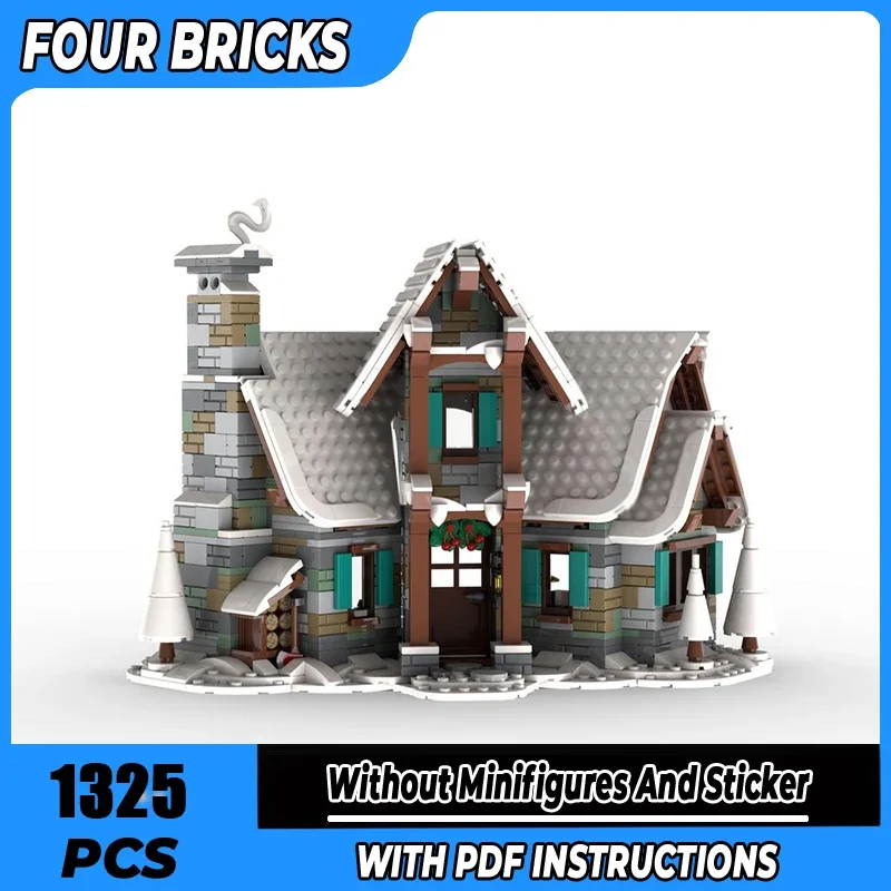 

Moc строительные блоки зимняя деревня лодж технология модульные кирпичи модель подарки рождественские игрушки наборы «сделай сам» сборка