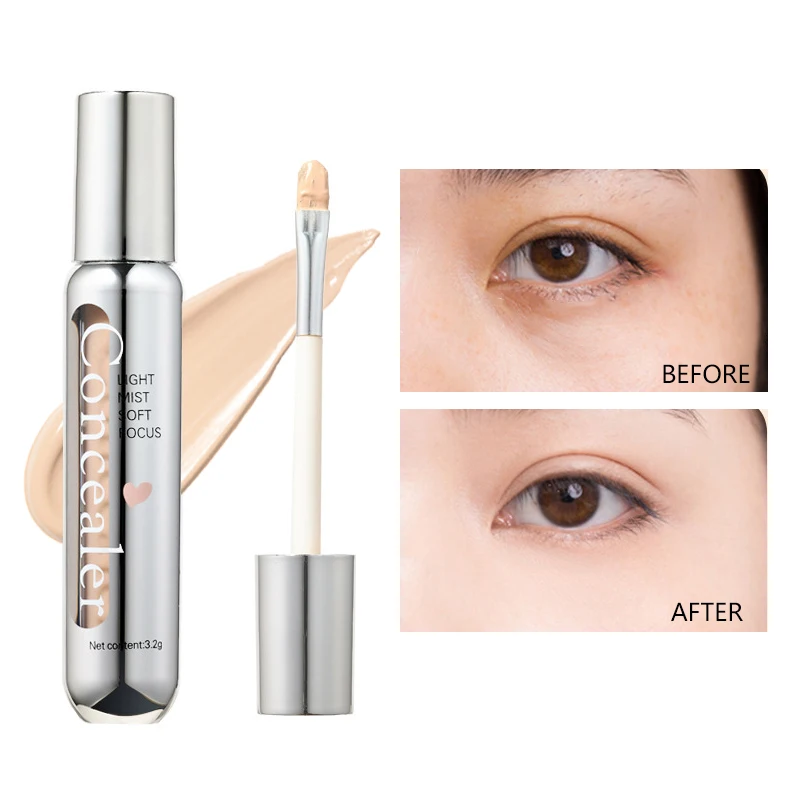 Corrector líquido para debajo de los ojos, cobertura completa 24h, acabado Natural, contorno ligero, larga duración, hidrata el corrector para ojeras