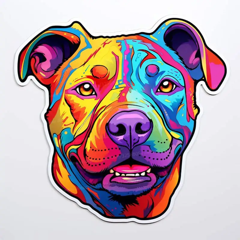 Pit Bull Terrier Sticker Art Mural Living Room Bedroom Cabinet Decoration Home Decor Cute Animal Stickers S826