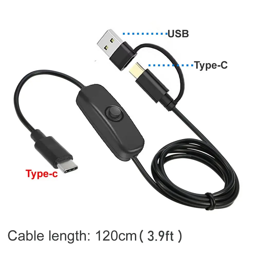 Type C Switch Cable with USB to DC Power Switch