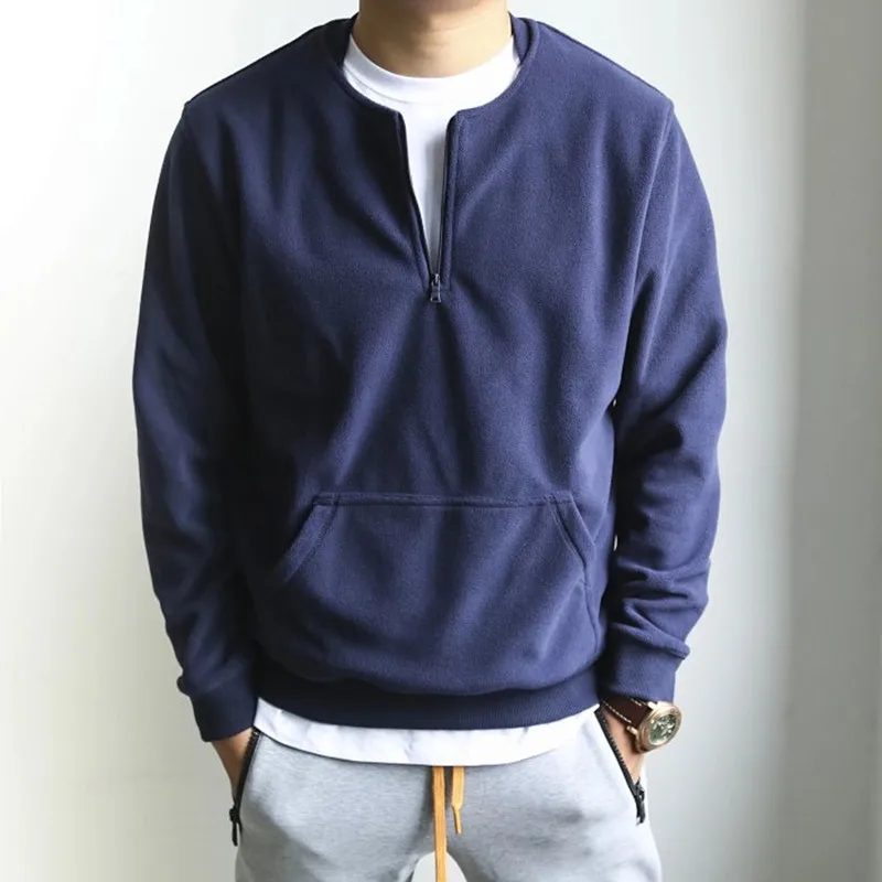 

Мужская толстовка большого размера в японском ретро-стиле, двусторонняя, с капюшоном, модная, осенне-зимняя, теплая, с антимикробной защитой, на молнии