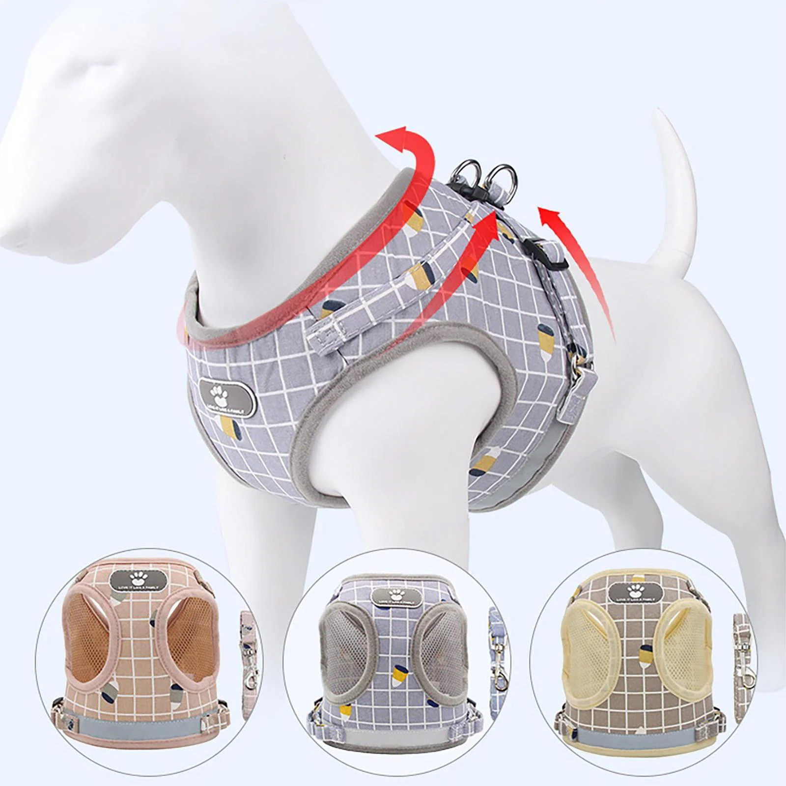 

Dog Harness Leash Set Pure Cotton Puppy Kitten Harness Light Burden-reducing Small Pet Vest Harnesses Dog Accessoires Supplies