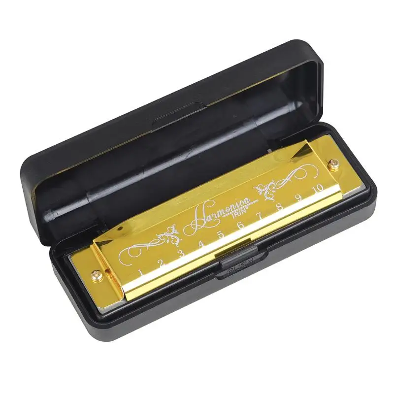 ملون أحمر، فضي، أسود ABS 10 فتحات، 20-Tune C-Key Harmonica Woodwind Device 1PC #4