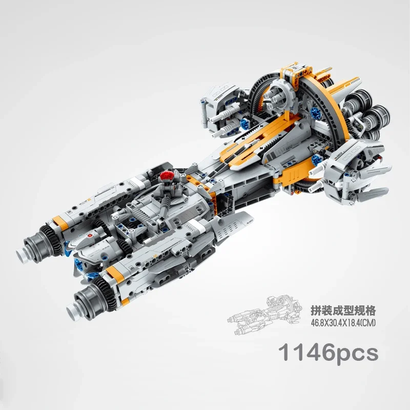 High-Tech Spaceship Starship Combat Aircraft Building Block MOC Starfighter Brick Educational Toys For Children Christmas Gifts