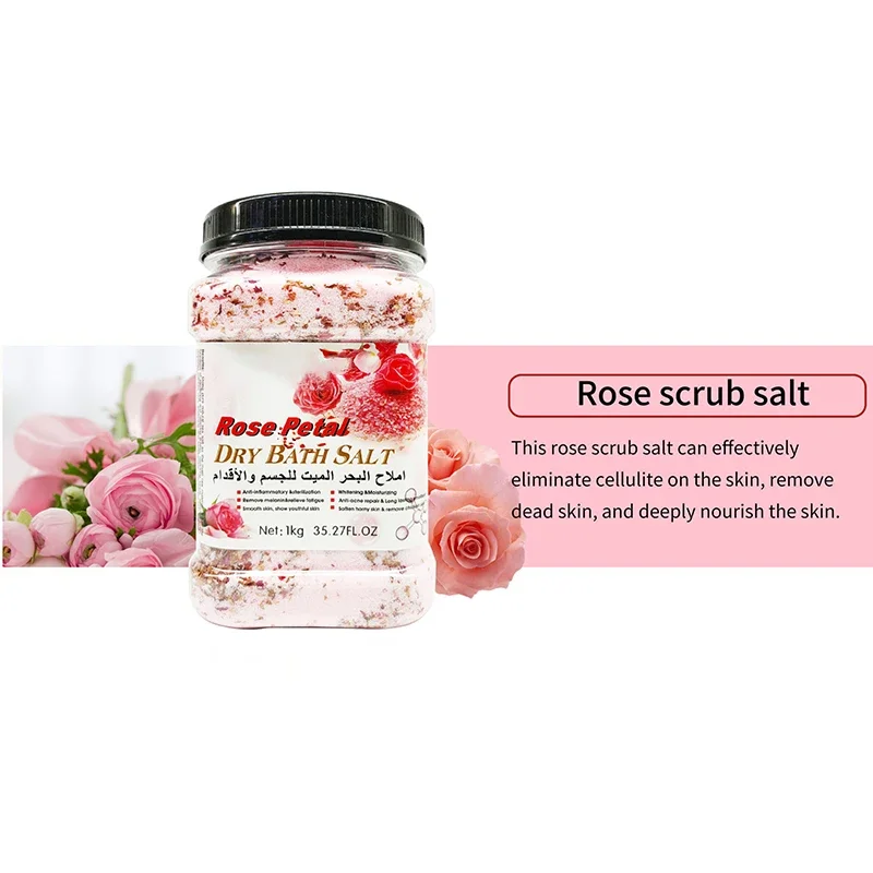 1box Body Scrubs Women Body Dead Skin Remover Bath Salt Foot Spa Pedicure Bath Salt Rose Bath Salts Body Salt Exfoliating Scrub