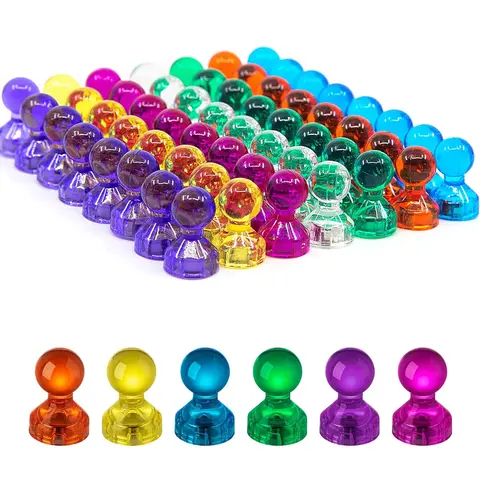 5/10 st magneter trycknålar magnet kylskåp whiteboard häftnål kylskåp kartnålar klämmor vit söt krok 6 best sales stiftmagnet - №1