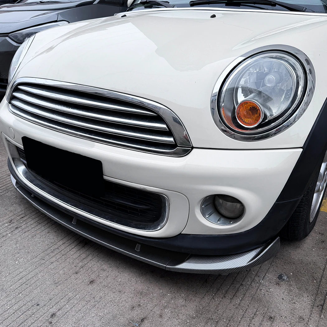 3Pcs Black ABS Front Bumper Lip Chin Spoiler Body Kit For Mini Cooper R56 R57 2011-2014 Exterior Car Styling Tuning Parts
