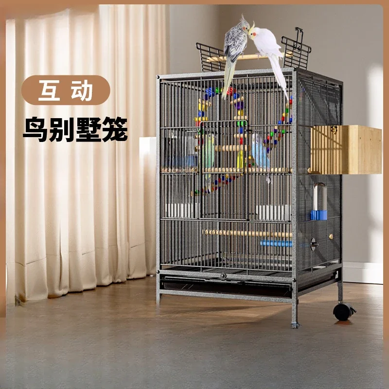 

Bird Cage Accessories Complete Collection Large Luxury Household Parrot Cage Breeding Peony Tiger Skin Xuan Phoenix Special Larg