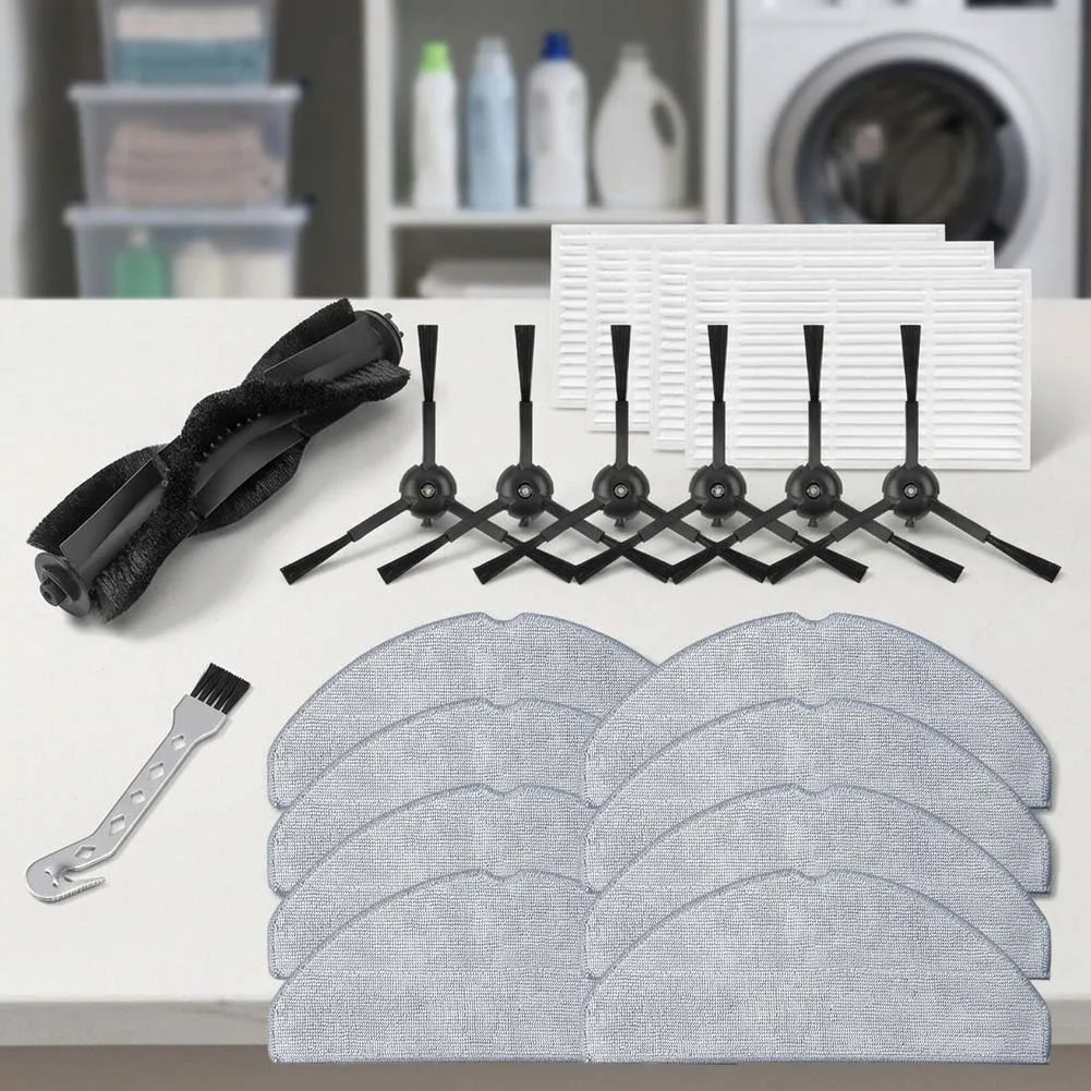 Main Brush Side Brush Filter Set with Microfiber Mop Cloths for lubluelu for l40 B40 L15 Ultra L15 for Max Robot Vacuum Models