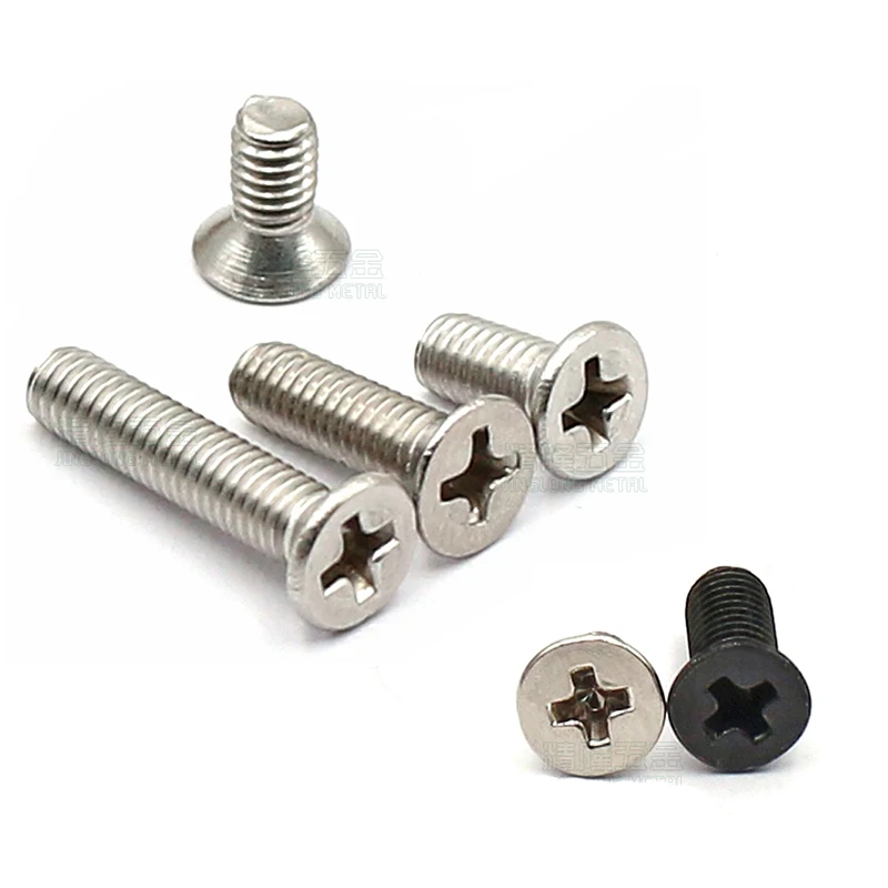 100Pcs M2.5xL5/6/8/10/16mm Mini Micro Non-standard Cross Phillips Flat Bolts Countersunk Head Furniture Screws