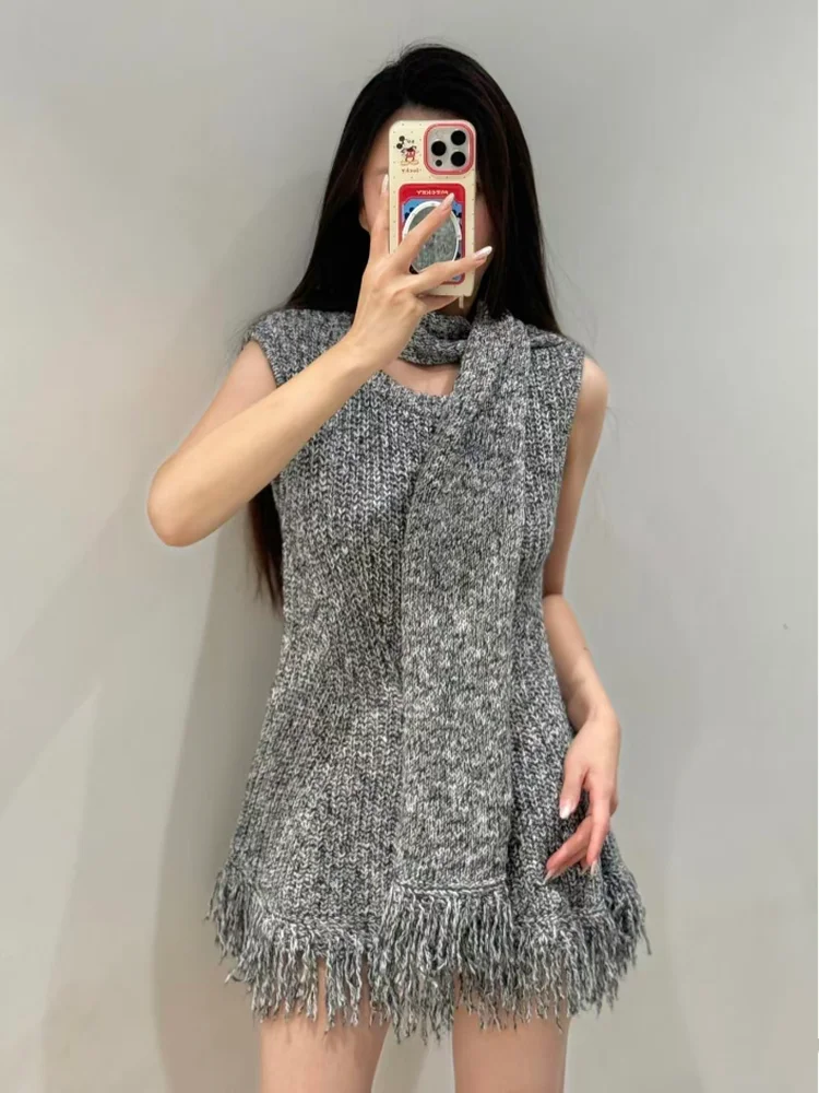 Retro Szalik Dzianinowy Top Damski Faion Lazy Sle Jesień Nowość Poliester Ciepły Długi Casualowy