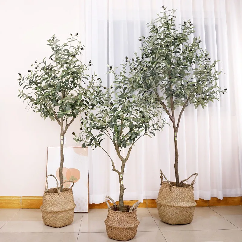 

120/150cm Artificial Olive Tree Large Potted Simulation Green Tree Indoor Outdoor Home Office Shop Decoration Fake Plants Bonsai