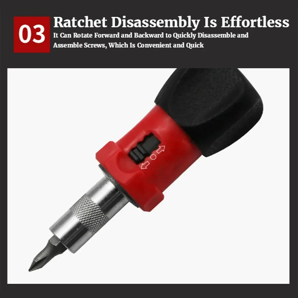 1PC Ratchet Screwdriver 1/4 inch Hexagonal Handle Adjustable Tool for Home Maintenance Repair
