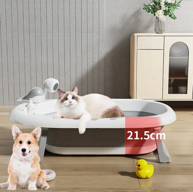 New Design Foldable Can Measure Water Temperature Models Pet Bathtub Taller And Thicker Models Cat And Dog Bathtub