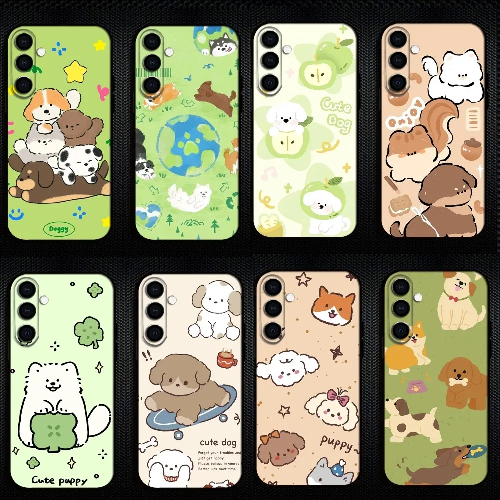 

Cute Animals Dog Cartoon Phone Case For Samsung Galaxy A73/A72/A71/A70/A53/A52/A51/Others Soft Black Shell