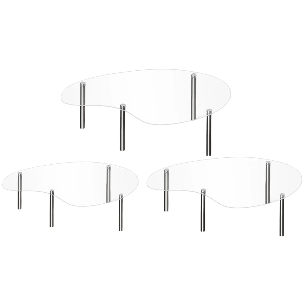 

3 Pcs Acrylic Cake Display Stand Clear Cupcake Dessert Holder Party Tray Multi Layer Transparent Sturdy Metal Kitchen Bar